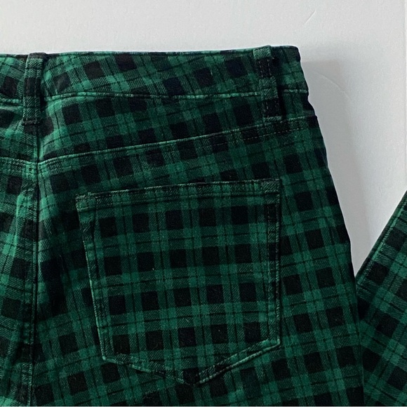 Talbots Pants 10P Velveteen Straight Leg Green Plaid Academia Holiday New Womens - Picture 10 of 15